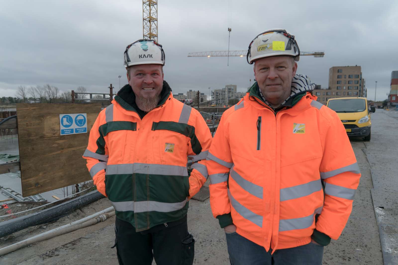 Formændene John Hansen (tv.) fra Anlæg Greve og Jesper Koornneef fra Bro & Beton har kørt et tæt parløb på projektet i Køge